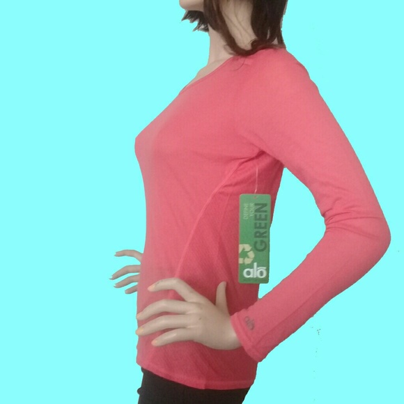 ALO T - SHIRT LONG SLEEVES.PINK COLOR ALO BAMBOO - Picture 7 of 8